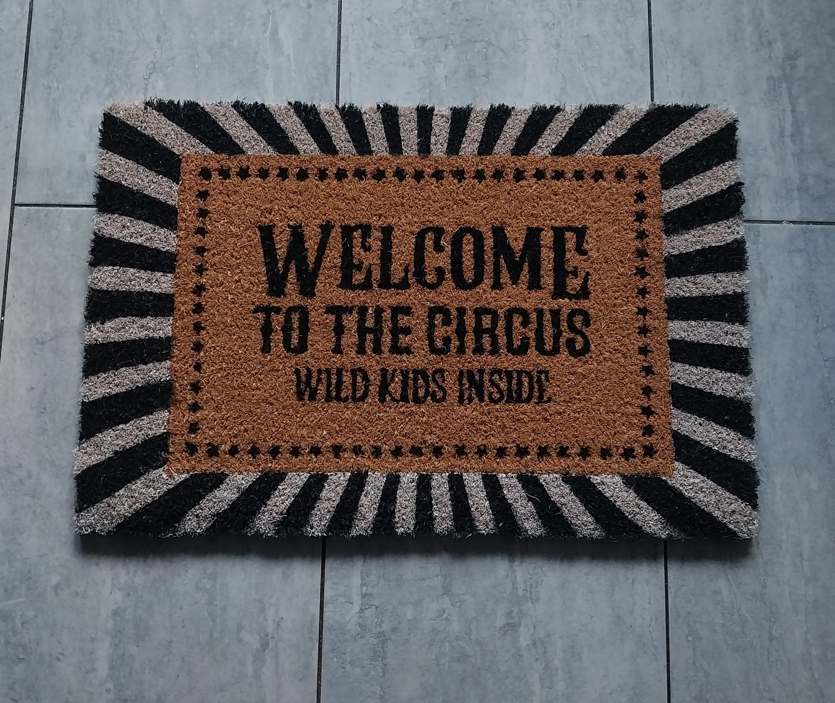 Black Welcome to the Circus Doormat