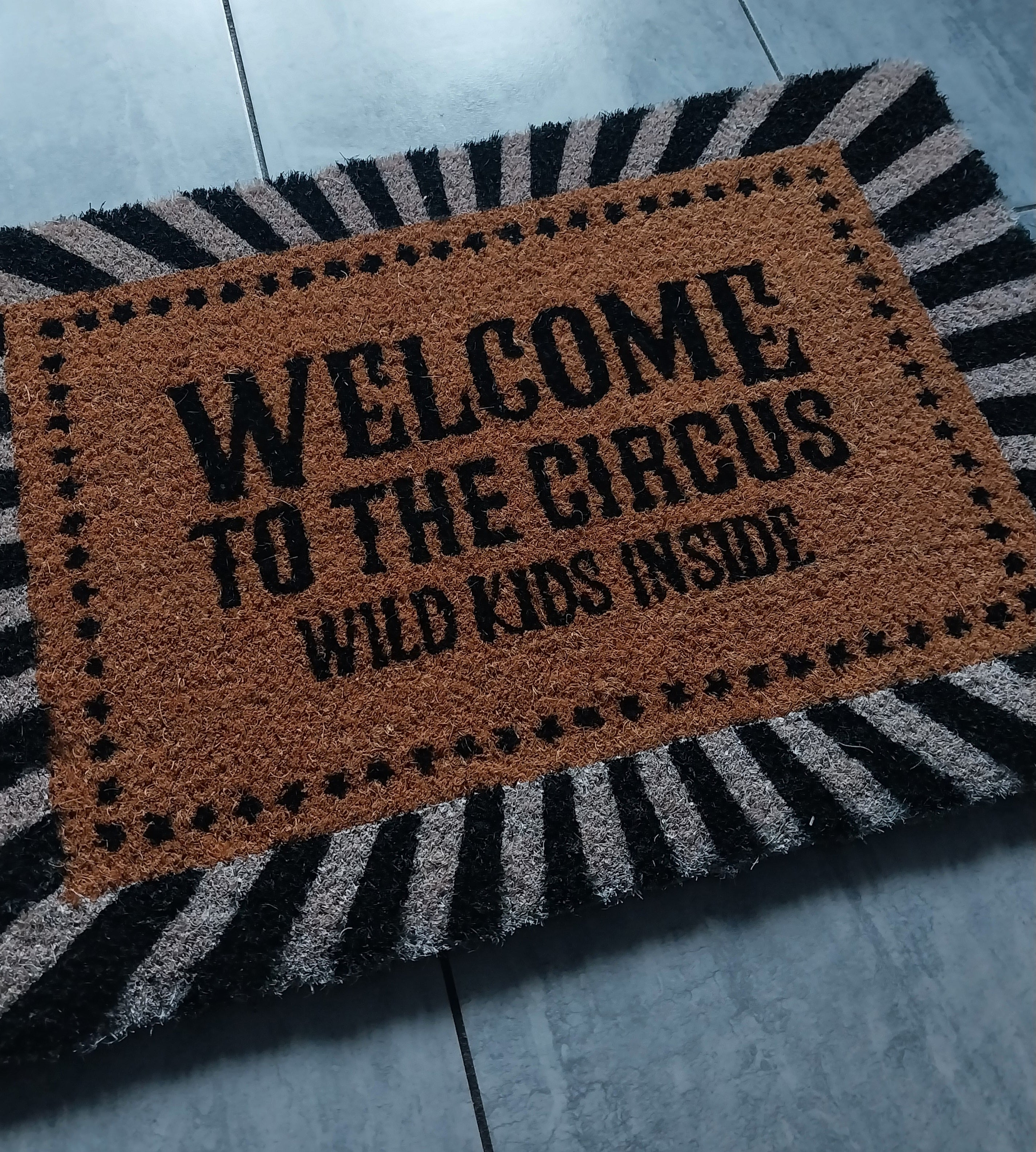 Black Welcome to the Circus Doormat