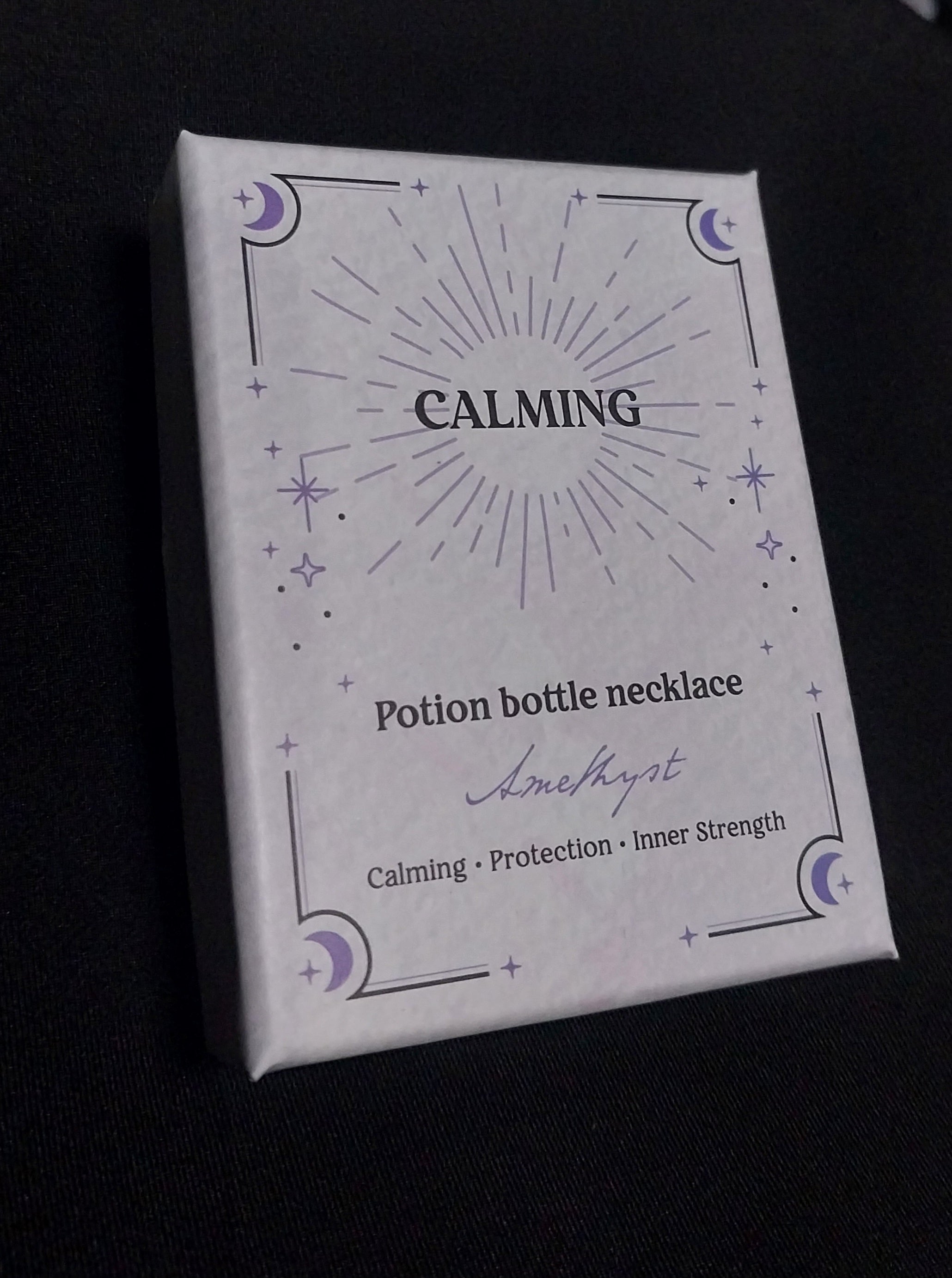 Amethyst Crystal Chip Potion Bottle Necklace