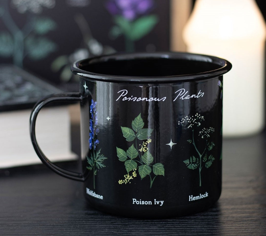 “Poisonous Plants" Black Enamel Mug