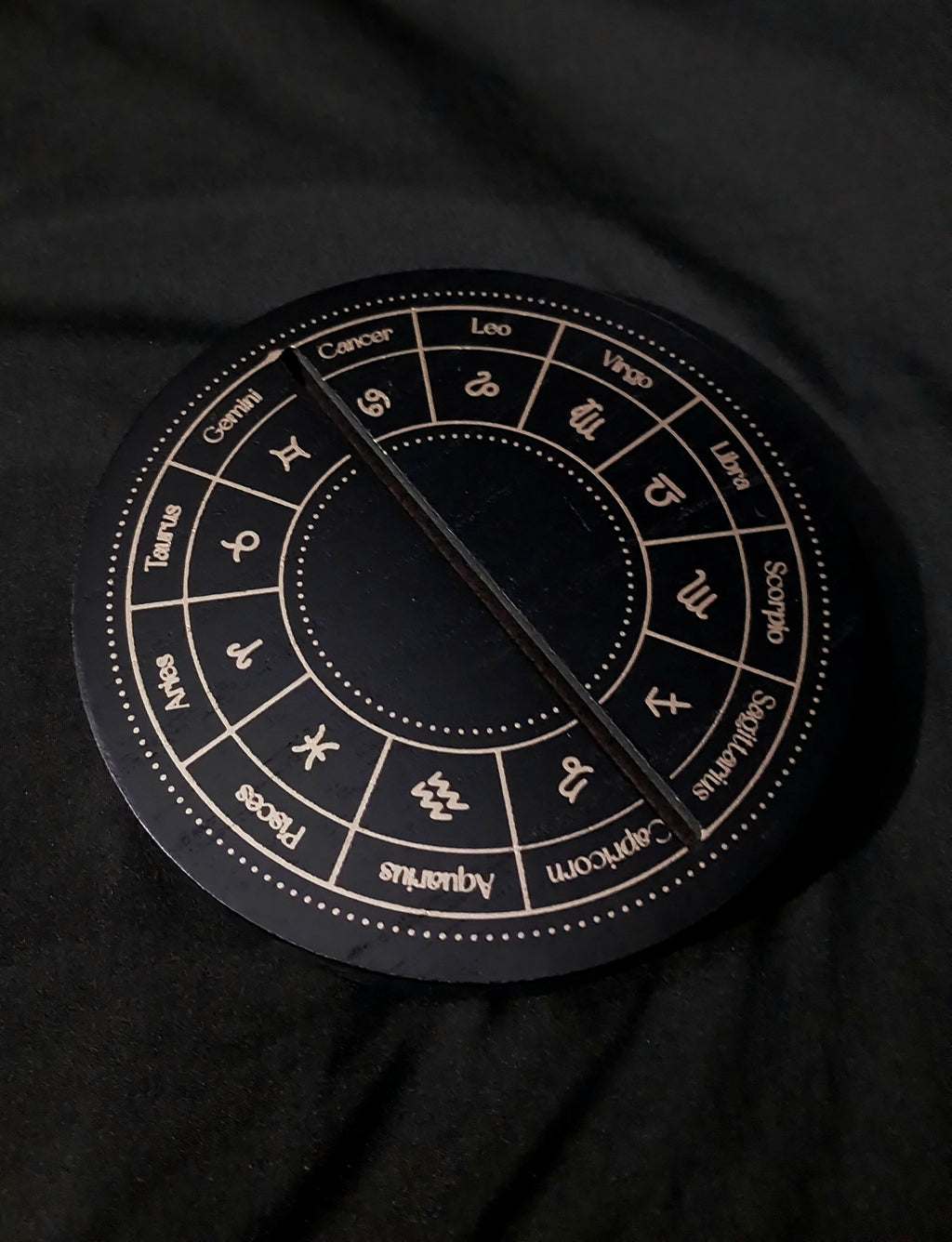 Black Astrology Wheel Tarot Card Stand