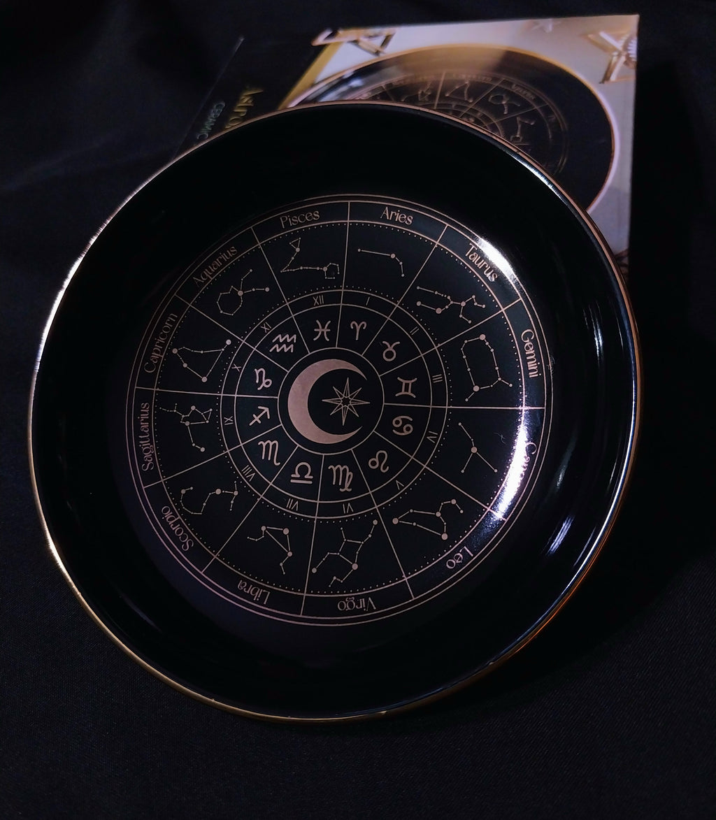 Black Astrology Wheel Trinket Dish