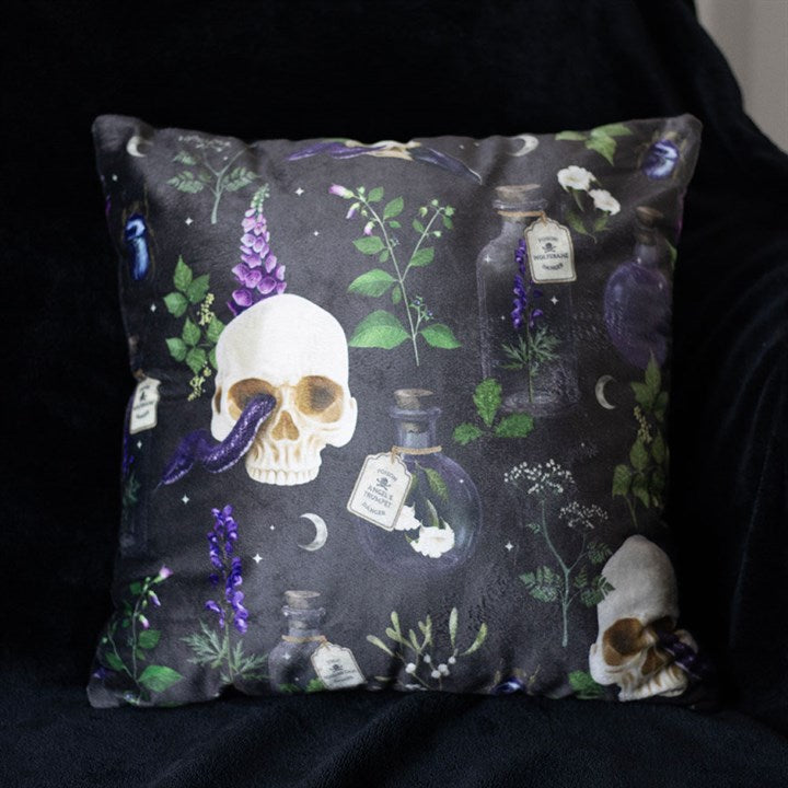 "Skulls, Serpents & Poison" Dark Enchantment Cushion