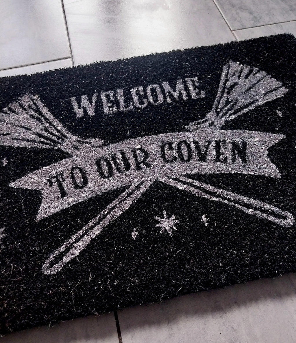 Black Welcome to Our Coven Doormat
