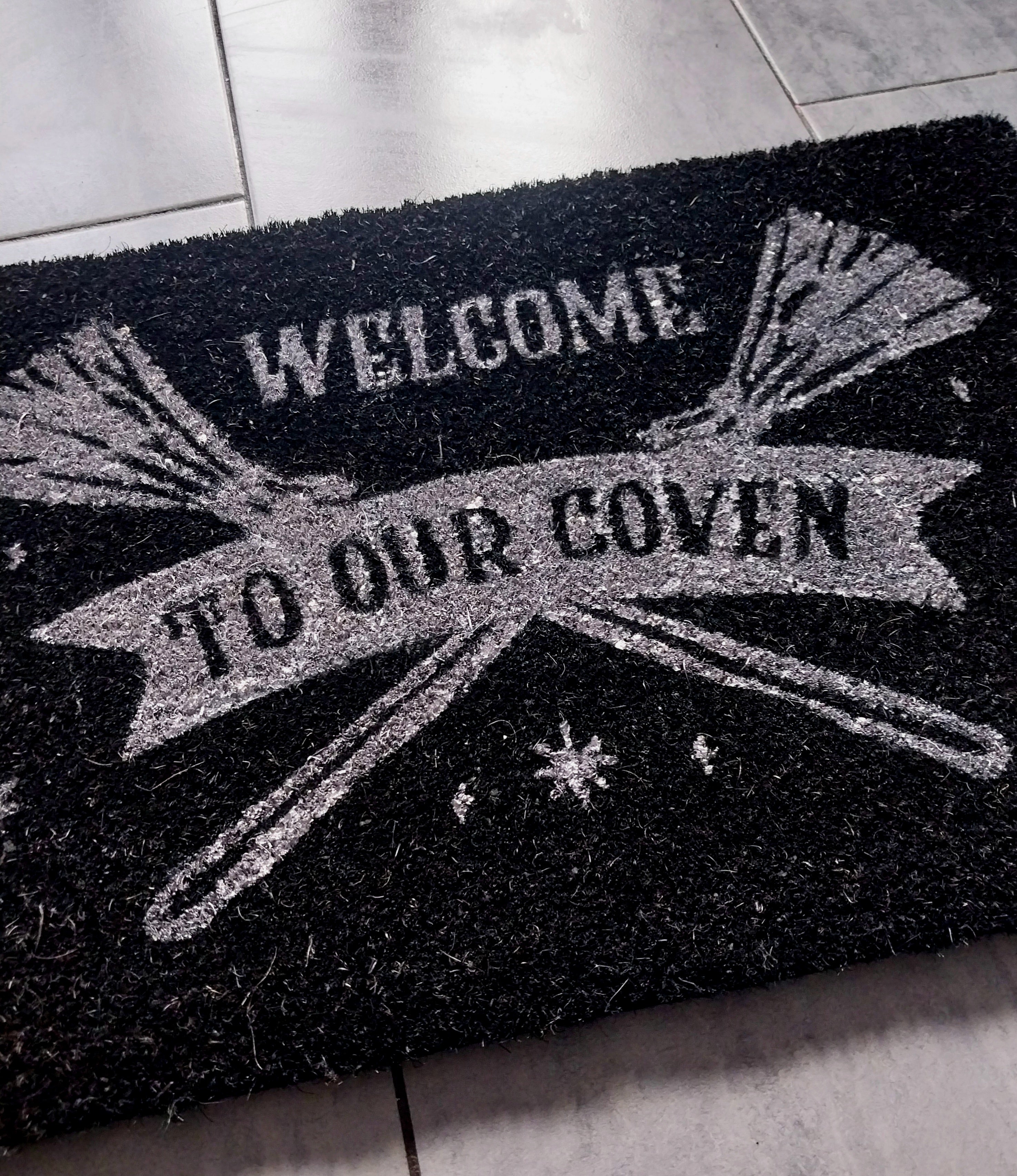 Black Welcome to Our Coven Doormat