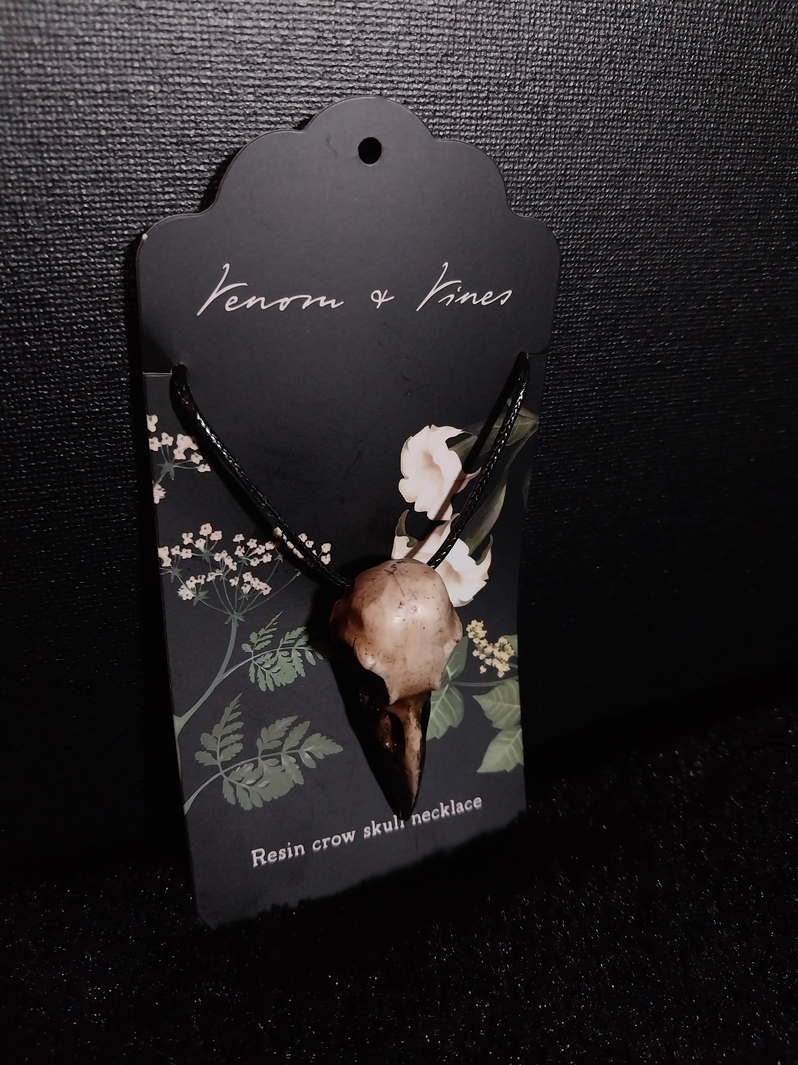 Resin Crow Skull Necklace