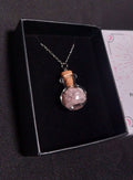 Rose Quartz Crystal Chip Potion Bottle Necklace