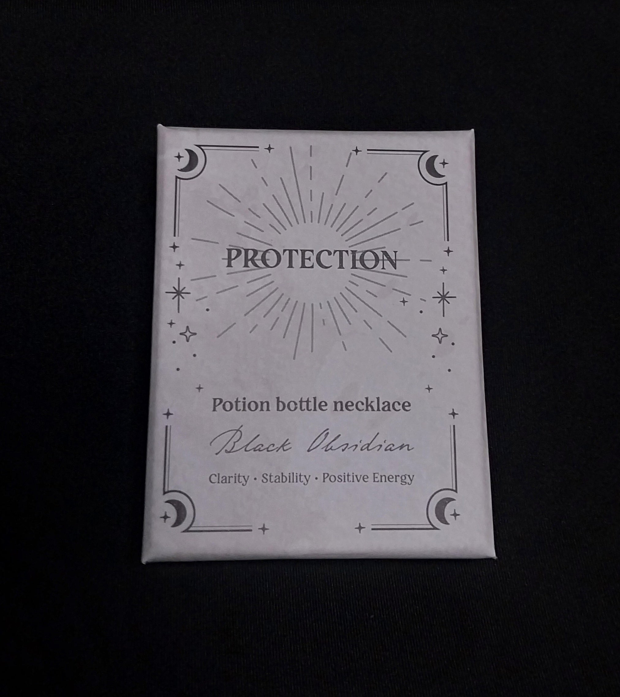 Black Obsidian Chip Potion Bottle Necklace