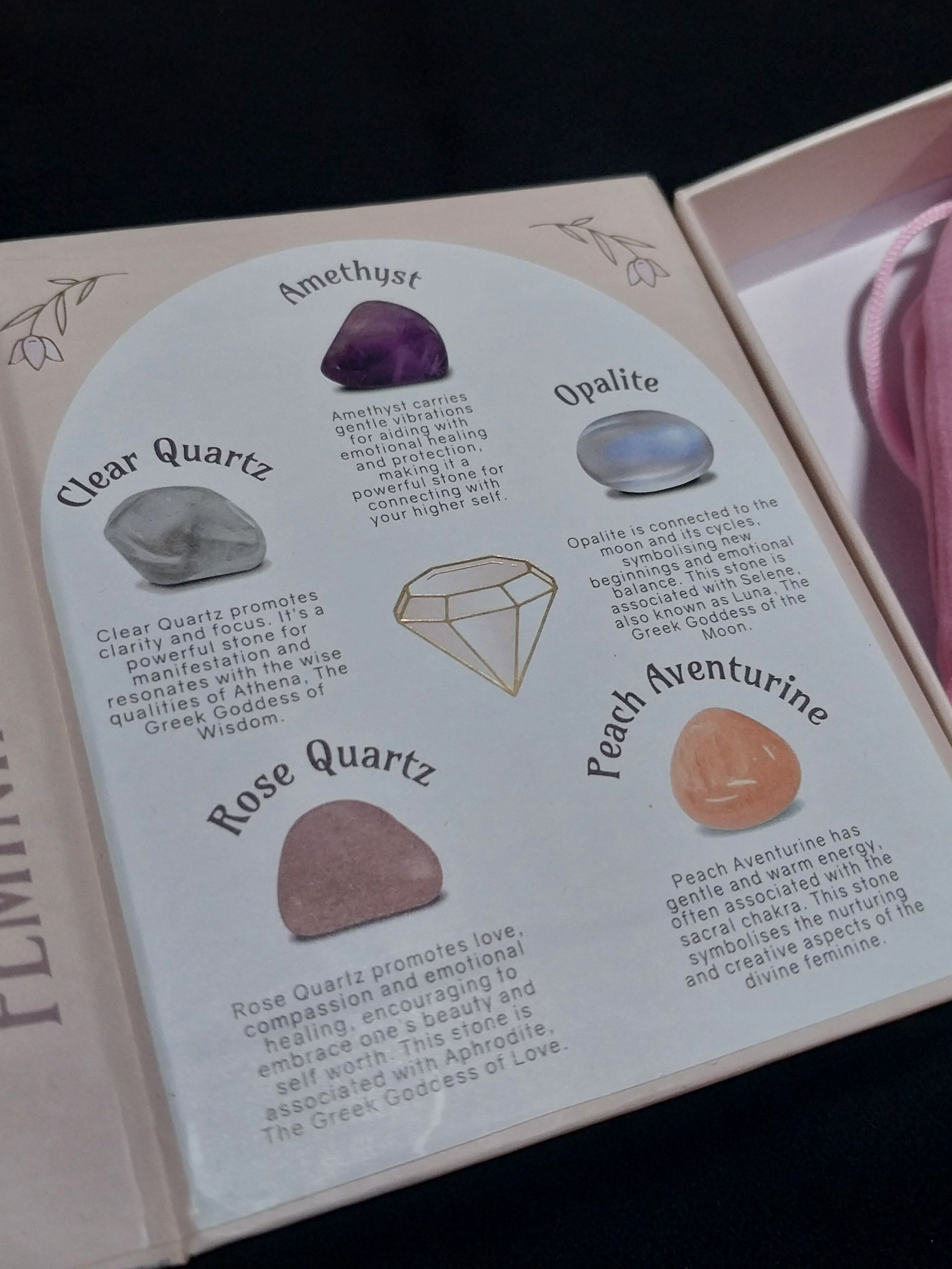 Set of 5 Crystals for Divine Feminine Energy