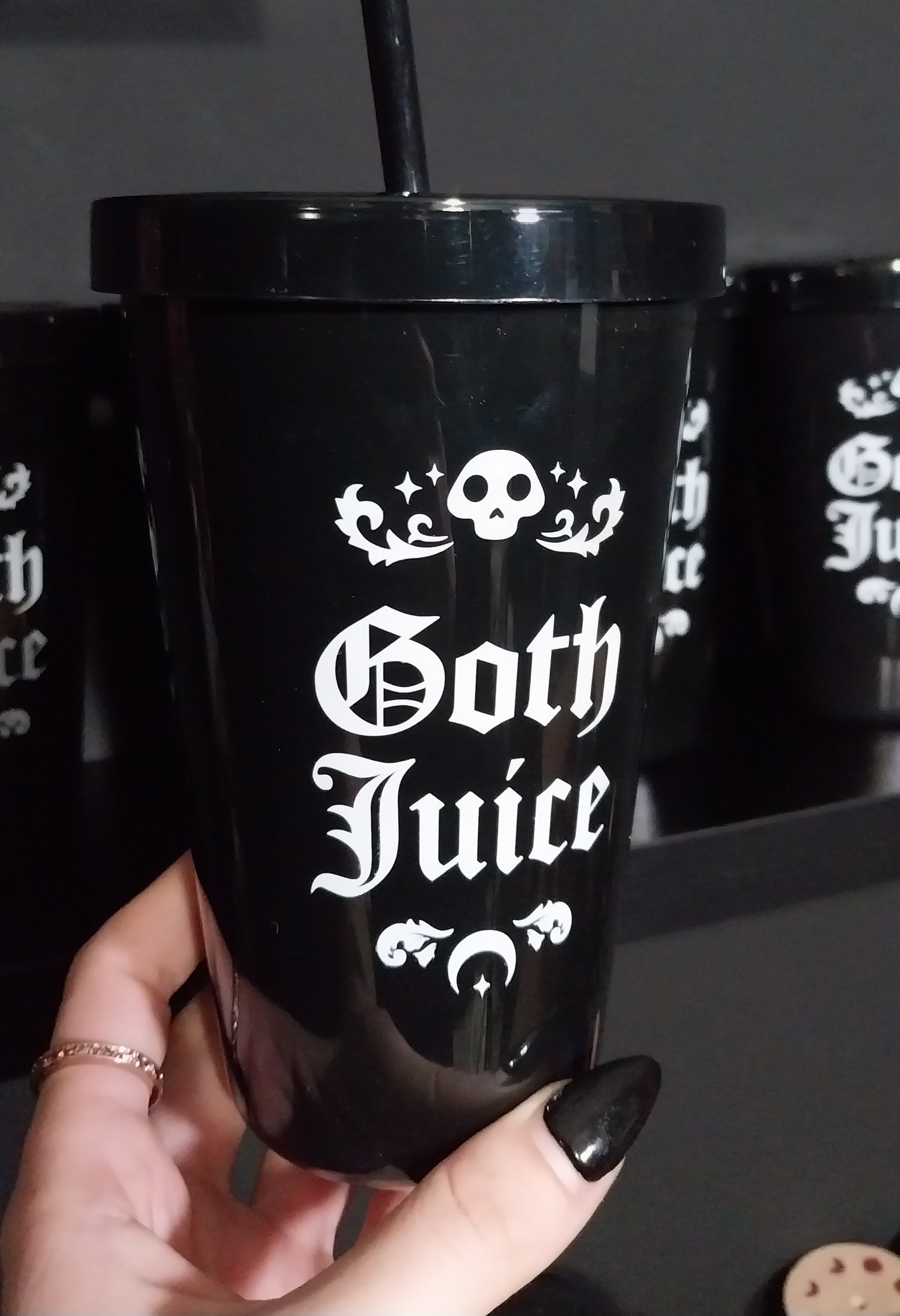 Goth Juice Plastic Tumbler with Straw