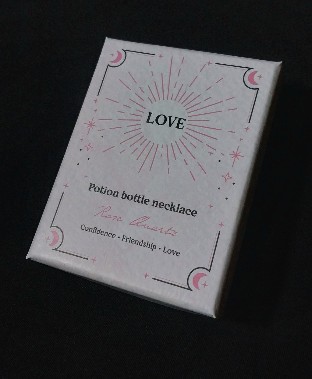 Rose Quartz Crystal Chip Potion Bottle Necklace