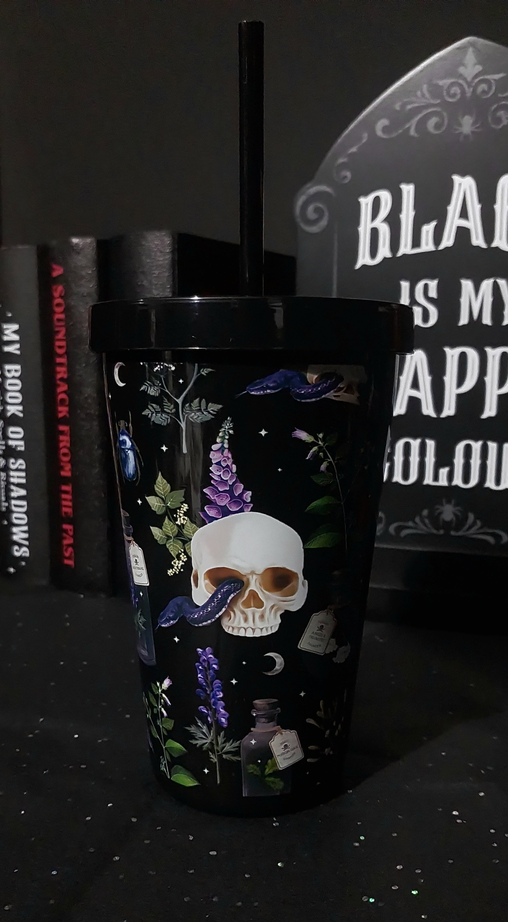 Venom & Vines Print Tumbler with Straw