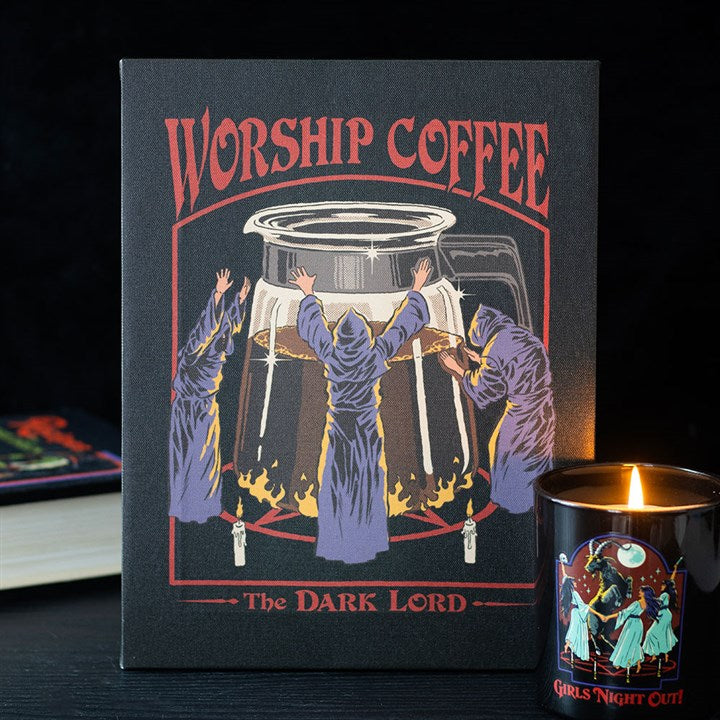 "Worship Coffee" Stretched Canvas Plaque
