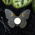 Moth Resin Tealight Holder with Crescent Moon and Star Details