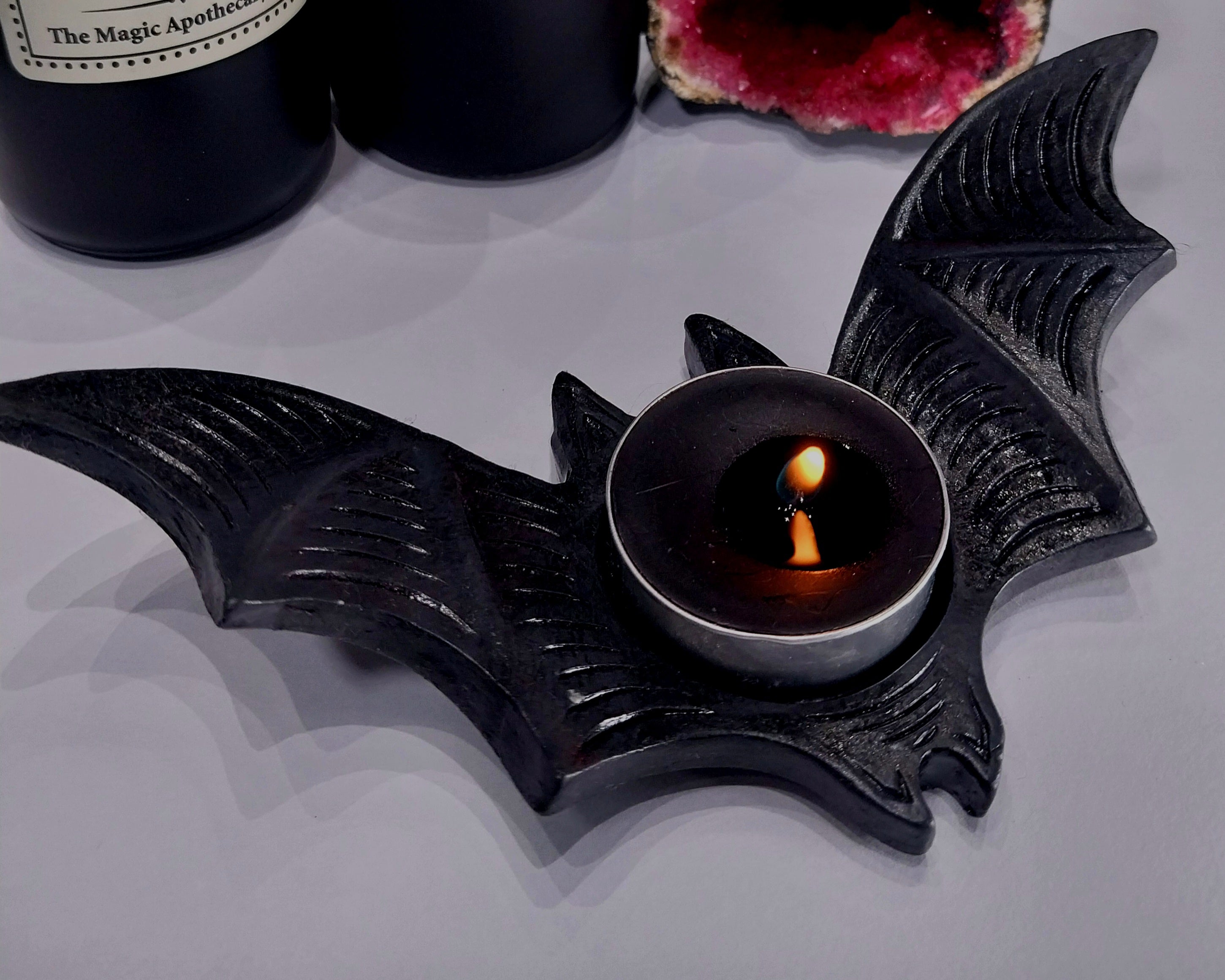 "Flying Bat" Resin Tealight Holder